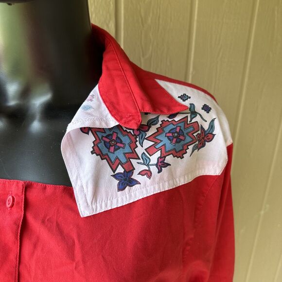 Vintage Frontier Series Womens Shirt Size Large‎ Western Button Up Cowgirl Aztec - Picture 3 of 6